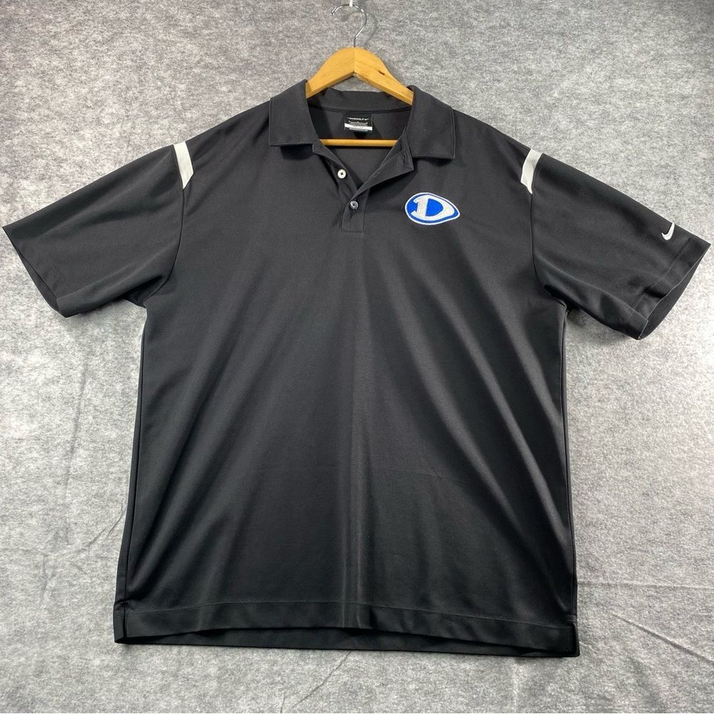 Nike Golf Mens Black/White Logo SS Performance Polo Size LG - Picture 1 of 8